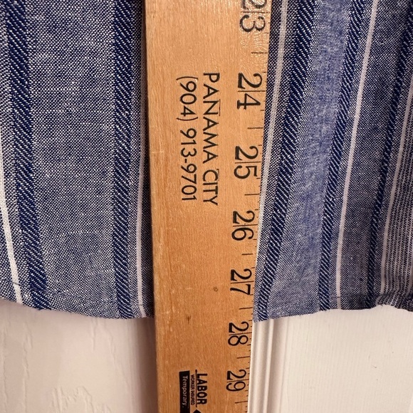 Susan Graver Roll Tab Button-up Blouse Top Sz Petite M Linen Blend - Picture 6 of 8